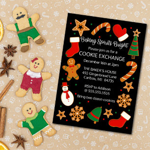 Backbriefe Bright Cookie Exchange Einladung