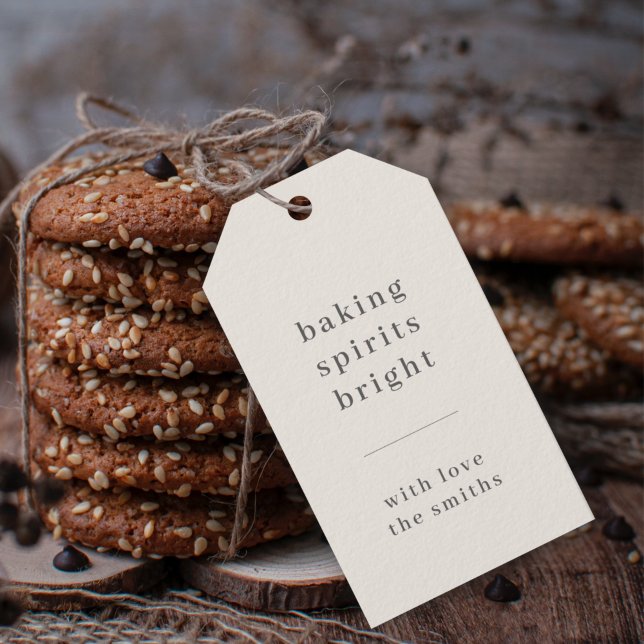 Backbrillanz | Neutral Geschenkanhänger ("baking spirits bright" gift tags for festive homemade gifting)