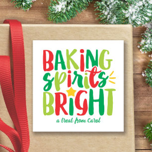 Backbrillengebäck Helle Feiertage Rotes grünes Wei Quadratischer Aufkleber