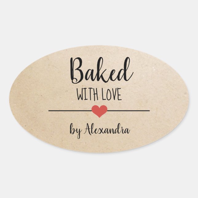 Backed with Liebe Kraft name Ovaler Aufkleber (Vorderseite)