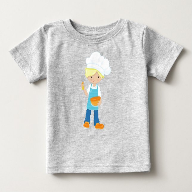 Backen, Bäcker, Konditorei, Koch, Niedlicher Junge Baby T-shirt (Vorderseite)