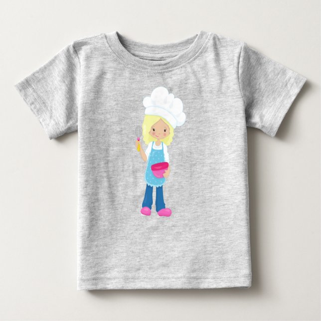 Backen, Bäcker, Konditorei Koch, Niedliches Mädche Baby T-shirt (Vorderseite)