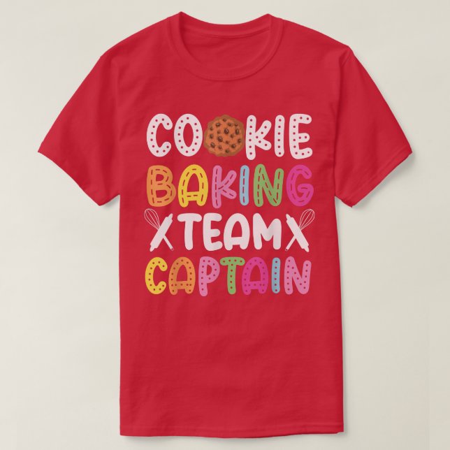 Backen Backkochteam Kapitän Cookie Backteam T-Shirt (Design vorne)