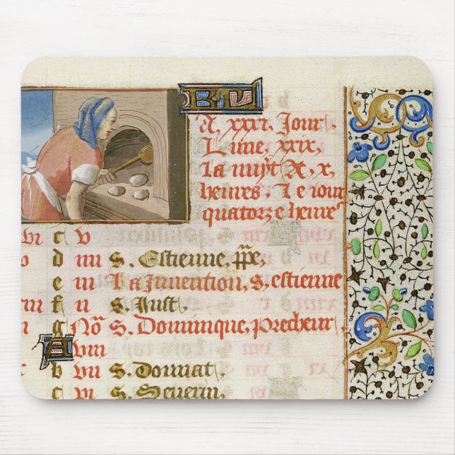 Backen-Brot, von einem Buch von Stunden Mousepad (Vorne)