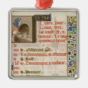 Backen-Brot, von einem Buch von Stunden Ornament Aus Metall