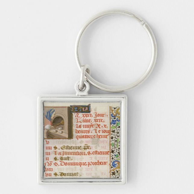 Backen-Brot, von einem Buch von Stunden Schlüsselanhänger (Vorne)