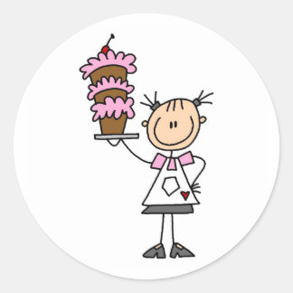 Backen eines Kuchenheftes Runder Aufkleber