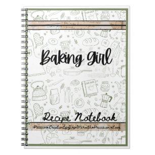 Backen Girl-Thema Rezept Notizbuch Backen Notizblock