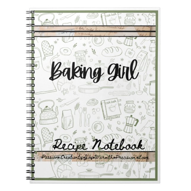Backen Girl-Thema Rezept Notizbuch Backen Notizblock (Vorderseite)