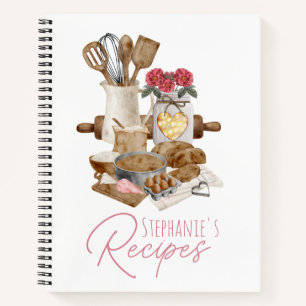 Backen Inspiriert Personalisierter Rezept Notizbuch