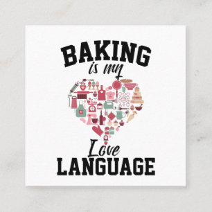 Backen ist meine Liebessprache - Lustiger Bäcker Quadratische Visitenkarte