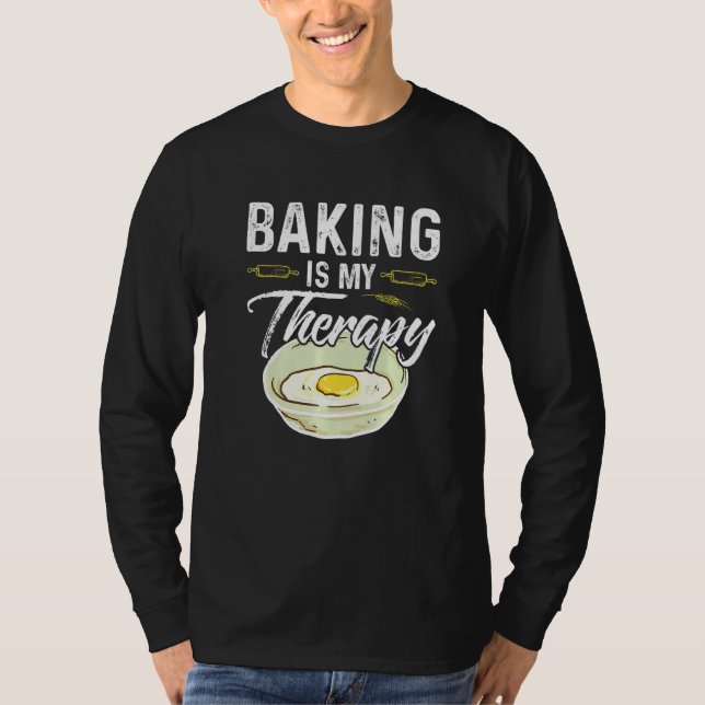 Backen ist meine Therapie Grillkuchen T-Shirt (Vorderseite)