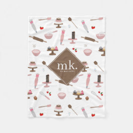 Backen & Kochen Backwaren Kochen Monogramm Fleecedecke