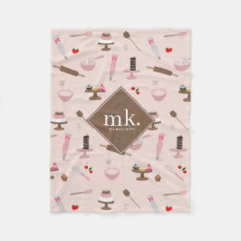 Backen & Kochen Backwaren Kochen Monogramm Fleecedecke