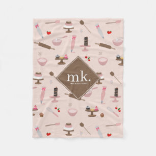 Backen & Kochen Backwaren Kochen Monogramm Fleecedecke