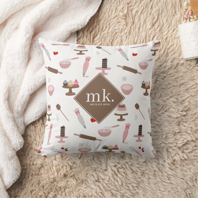 Backen & Kochen Backwaren Kochen Monogramm Kissen (Decke)
