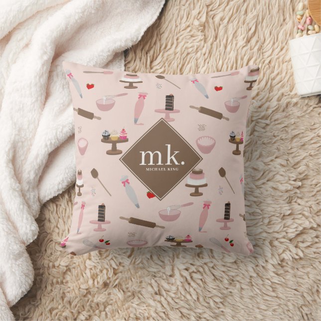 Backen & Kochen Backwaren Kochen Monogramm Kissen (Decke)