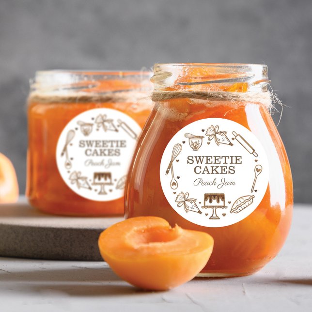 Backen & Kochen Utensidholz Textur Jar Runder Aufkleber (Von Creator hochgeladen)