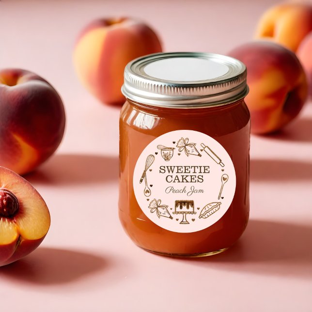 Backen & Kochen Utensidholz Texture Jar Cla Runder Aufkleber (Baking & Cooking Utensil Woodgrain Texture Jar Cla Classic Round Sticker)