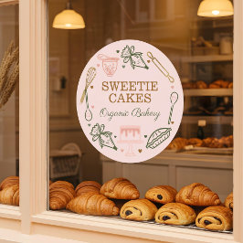 Backen & Kochen Utensidrosa & Olivenöle Grün Fensteraufkleber