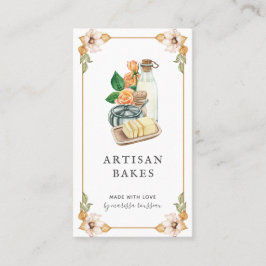 Backen Kochzutaten Wasserfarben Bäckerei Visitenkarte