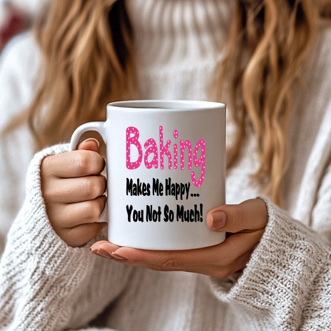 Backen macht mich glücklich zweifarbige tasse (Von Creator hochgeladen)