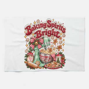 Backen mit festlicher Weihnachts-Gingerbread-Retro Geschirrtuch
