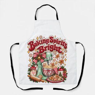 Backen mit festlicher Weihnachts-Gingerbread-Retro Schürze