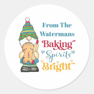 Backen mit Geist helle Kekse Weihnachten Feiertag Runder Aufkleber