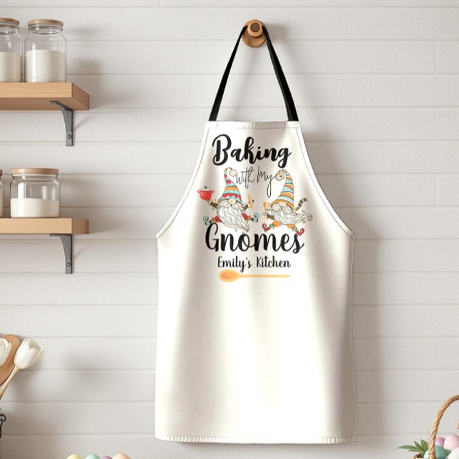 Backen mit meinen Gnomes Custom Bakery Gnome Backe Schürze (Baking with my Gnomes cute Cooking Funny Xmas Baking quote baker womens lady pastry saying chef her)