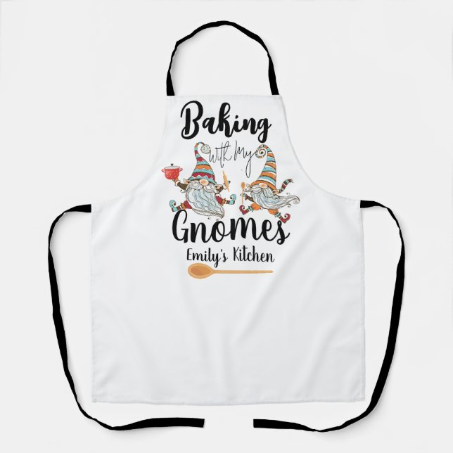 Backen mit meinen Gnomes Custom Bakery Gnome Backe Schürze (Vorderseite)