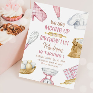Backen Party Mädchen Kinder Kochen Geburtstag Einladung