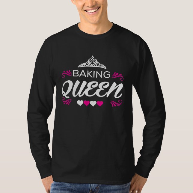 Backen Queen Kitchen Bäckerei Koch T-Shirt (Vorderseite)
