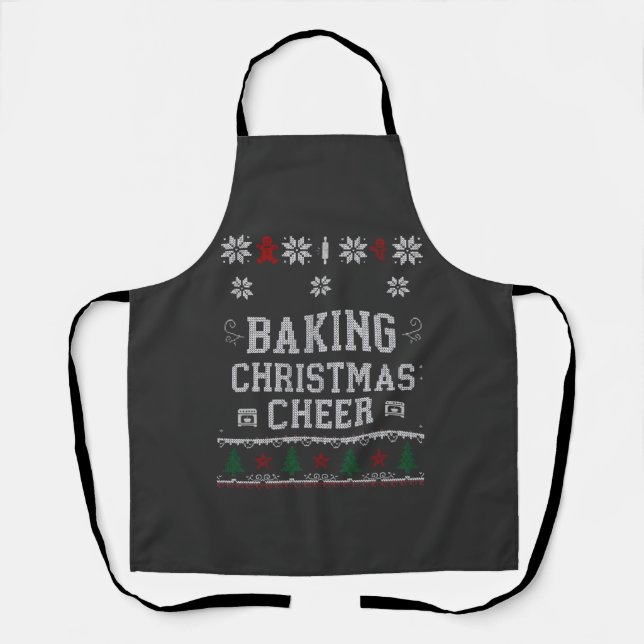 Backen Sie Weihnachtsfreude Lebkuchen-Ofen-Strickm Schürze (Vorderseite)