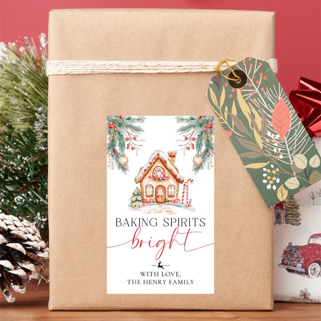 Backen Spirituosen Helle Weihnachtsgeschenk Aufkle Rechteckiger Aufkleber (Von Creator hochgeladen)