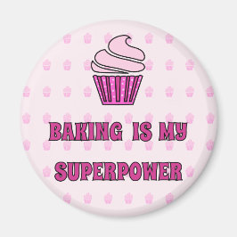 Backen Superpower rosa Kuchen Magnet
