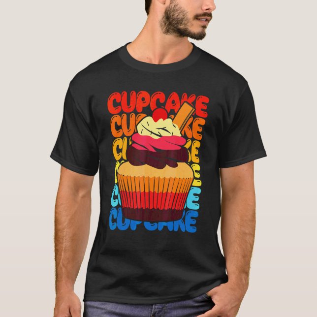 Backen Süße Farbige Cupcake T-Shirt (Vorderseite)
