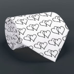 Backen und weiße verspannende Herzen zeichnend Hoc Krawatte<br><div class="desc">Rücken und weiß verspannende Herzen zeichnend Hals Krawatten. Zwei miteinander verflochtene Lieben zeichnen sich durch Design aus. Ideal für romantische Bräutigam,  Trauzeugen,  Trauzeuge,  Junggeselle,  Ehemann etc. Weiße oder benutzerdefinierte Farbe. Ideal für Hochzeitsfeier,  romantisches Datum,  Verlobung,  Jubiläum etc.</div>