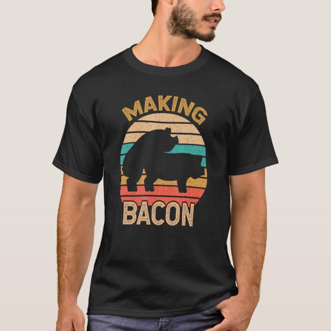 Backen Vintager Schweine Roastgegrillen T-Shirt (Vorderseite)