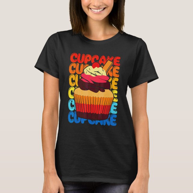 Backen von süßen farbenfrohen Cupcake T-Shirt (Vorderseite)