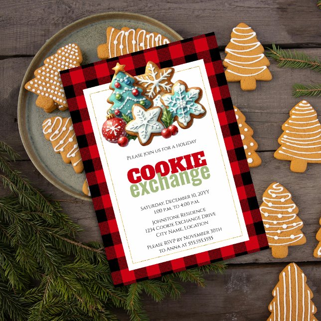 Backen Weihnachts-Feiertag Cookie Exchange Einladung (Christmas holiday cookie exchange invitation)