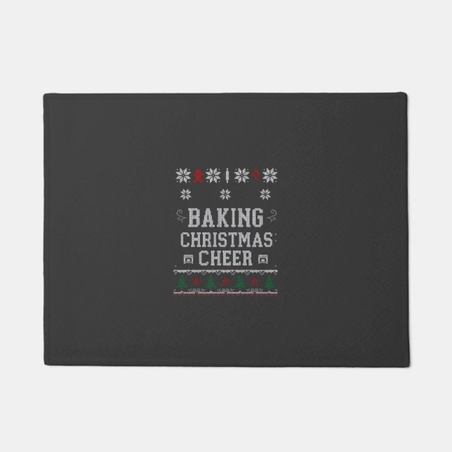 Backen Weihnachtsfreude Lebkuchen Ofen Strickmuste Fußmatte (Vorderseite)