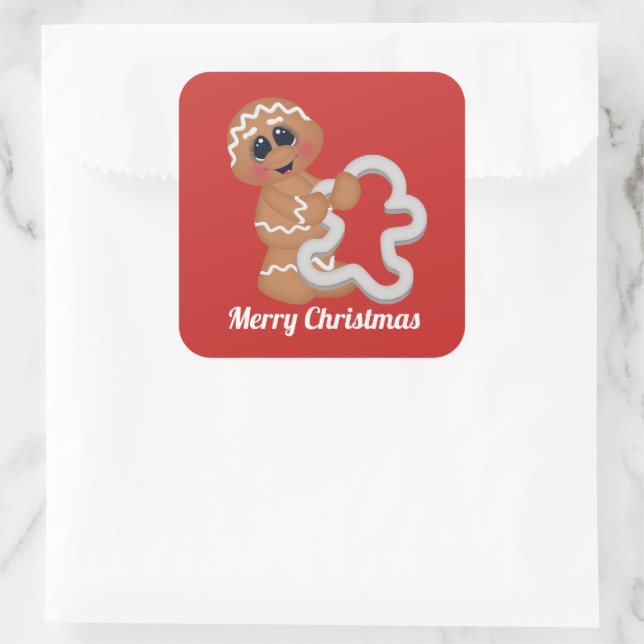 Backen Weihnachtsgingerbrot hinzufügen Aufkleber (Tasche)