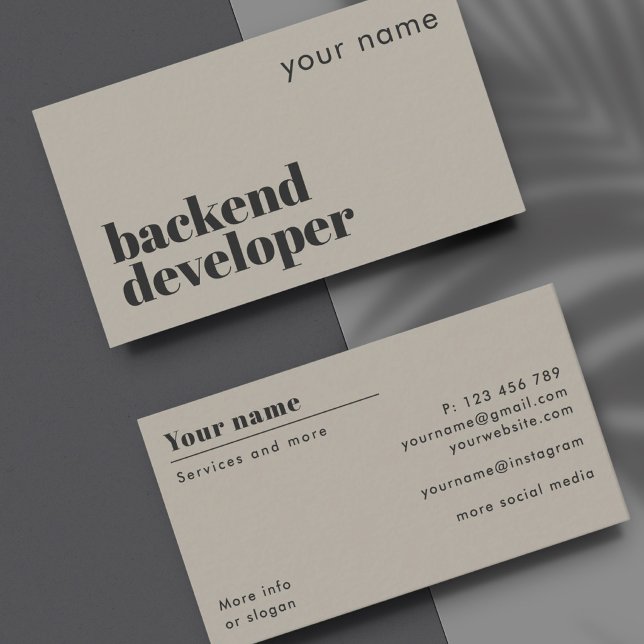 Backend-Entwickler moderne Visitenkarte (Von Creator hochgeladen)