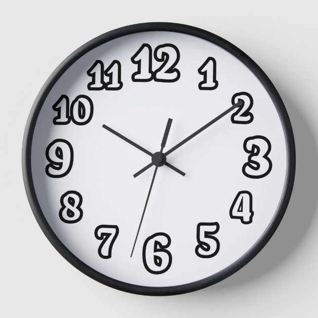 Backend Zahlen Wall Clock - Einzigartig optisch Uhr (Vorderseite)