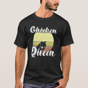 Backenhähnchen Retro Sunset Chicken Queen Chicken T-Shirt