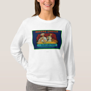Bäcker-auserlesener Pfirsich-Aufkleber T-Shirt