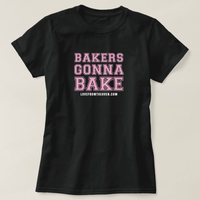 Bäcker, die gehen, - rosa Druck zu backen T-Shirt (Design vorne)