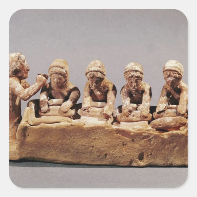 Bäcker, die Teig bei Thebes kneten Quadratischer Aufkleber (Vorderseite)