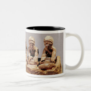 Bäcker, die Teig bei Thebes kneten Zweifarbige Tasse